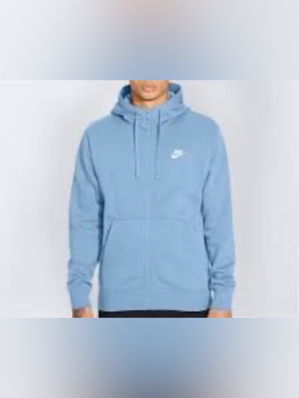 Nike Sportswear Club Fleece Full-Zip Hoodie Small Blue Classic Athletic Zip-Up